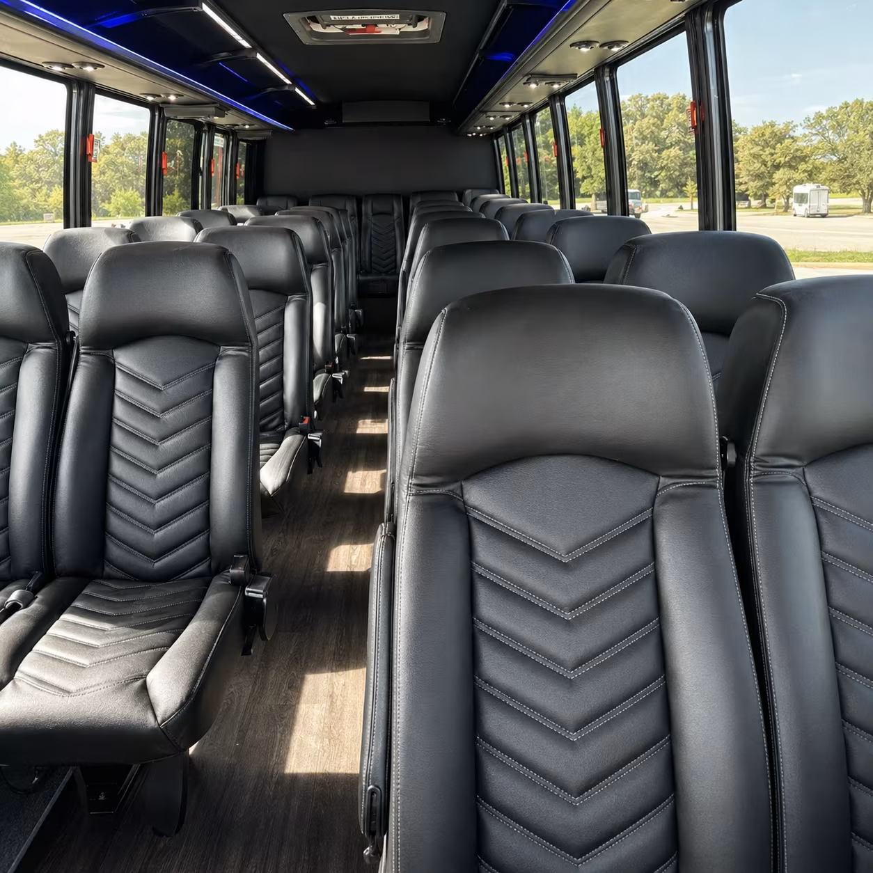 roswell 25 passenger minibus interior