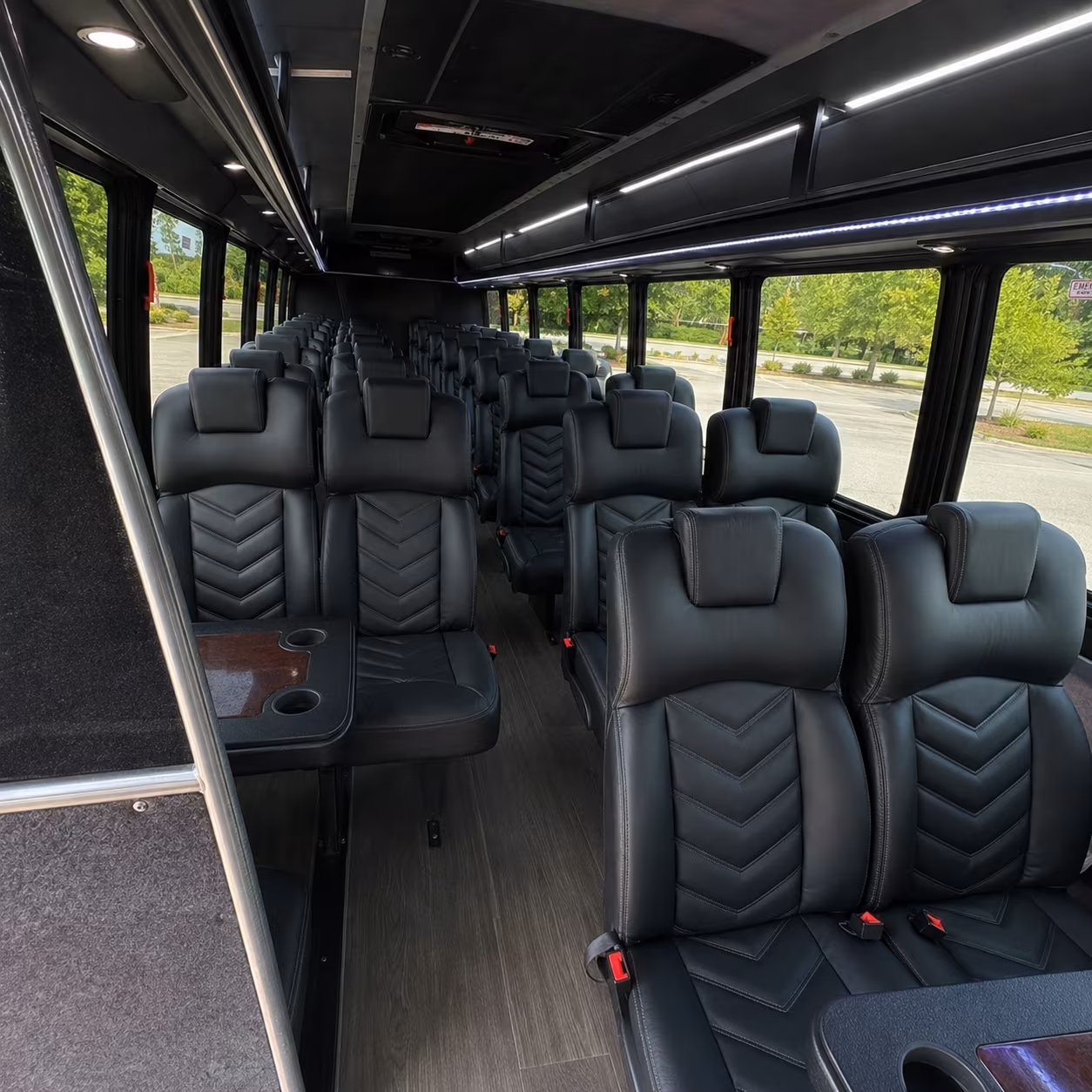roswell 28 passenger minibus interior