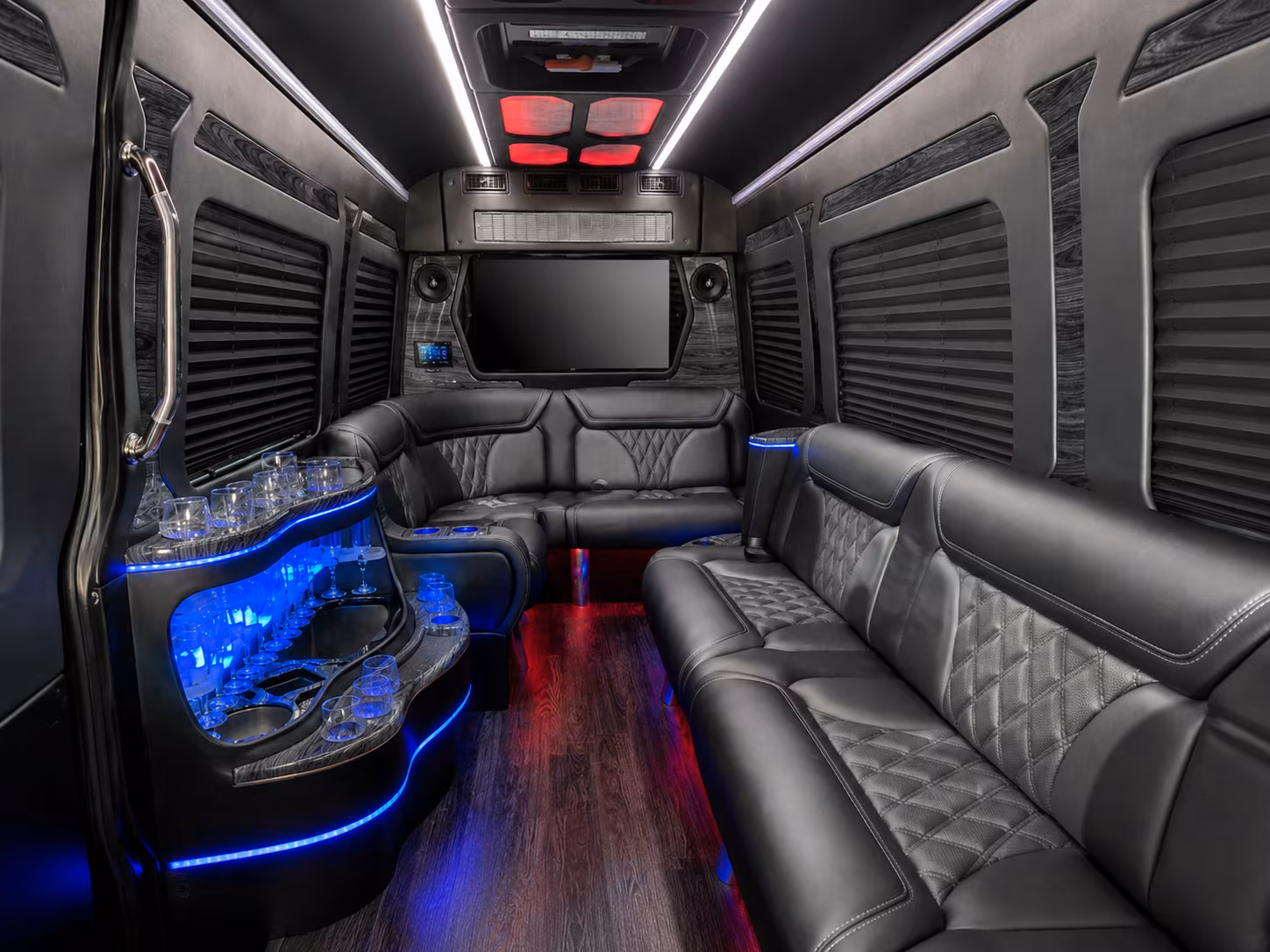 roswell 30 passenger party bus interior