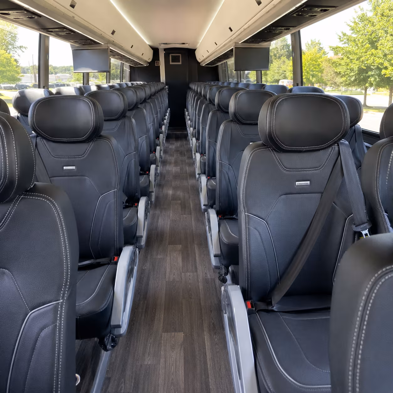 roswell 56 passenger charter bus inside