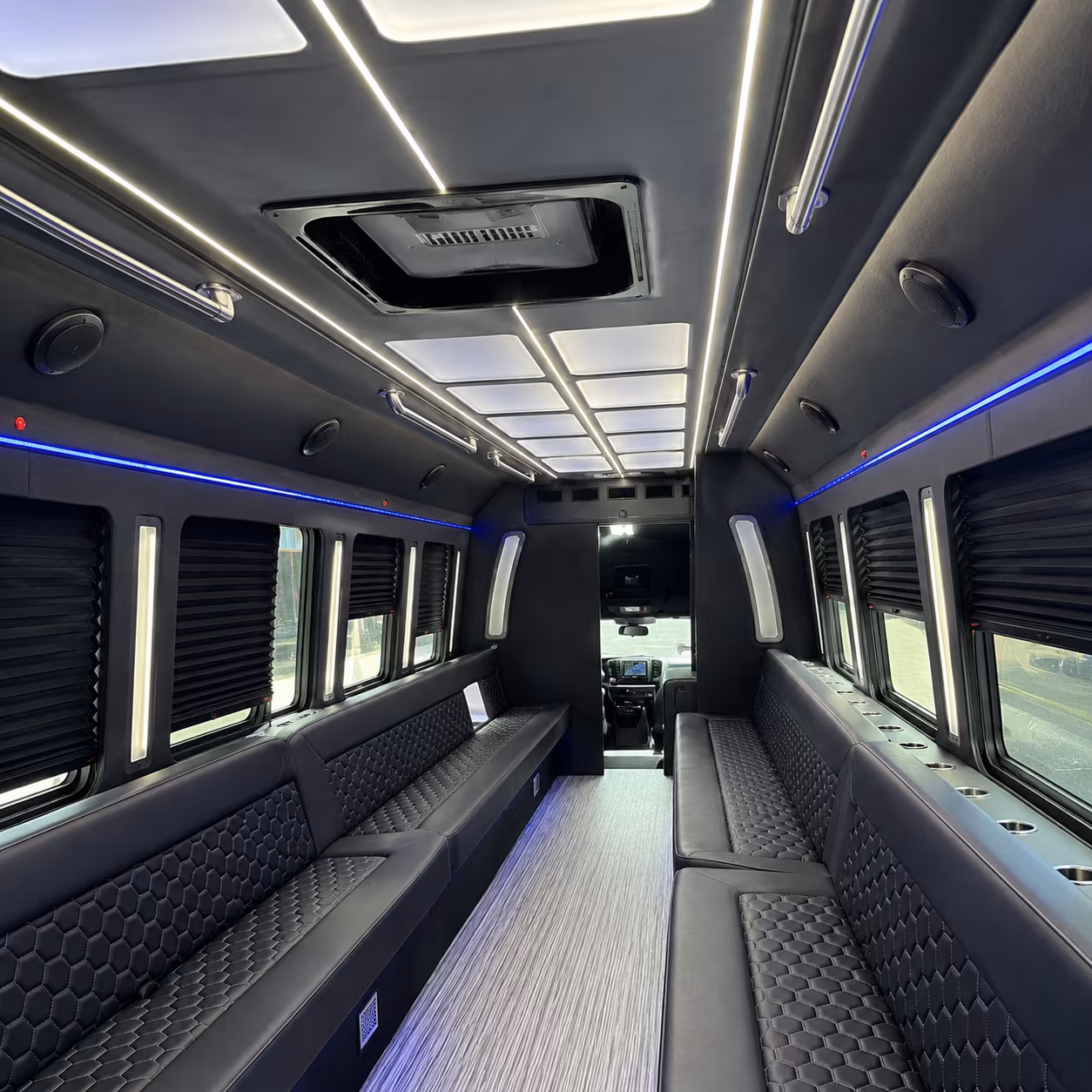 roswell party bus rental interior